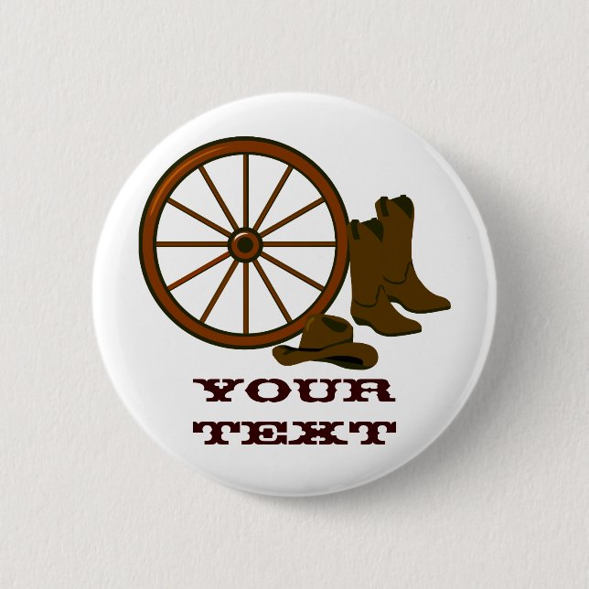 Bóton Redondo 5.08cm Botão de engrenagens ocidental (Frente)