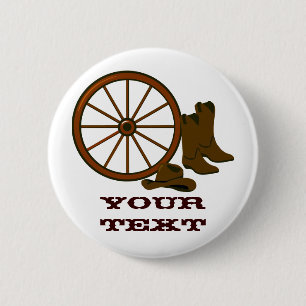 Bóton Redondo 5.08cm Botão de engrenagens ocidental