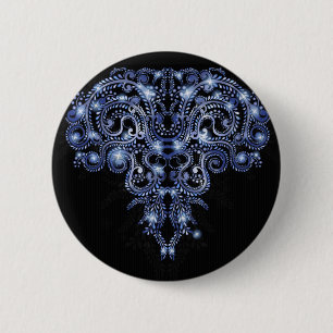 Bóton Redondo 5.08cm Botão de espiral azul esfarelo Elegante