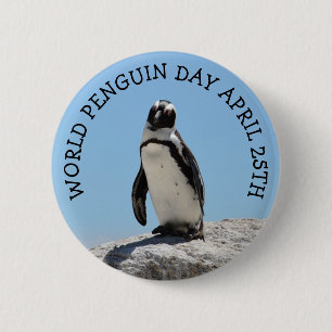 Bóton Redondo 5.08cm Botão de Feriado do Dia Mundial do Pinguim, 25 de