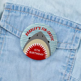 Bóton Redondo 5.08cm Botão de Festa de aniversário de Shark qualquer id