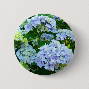 Bóton Redondo 5.08cm Botão de Flores de Hortênsia Azul Hortênsias Jardi