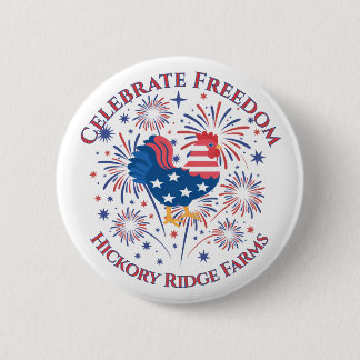 Bóton Redondo 5.08cm Botão de frango do quarto de julho