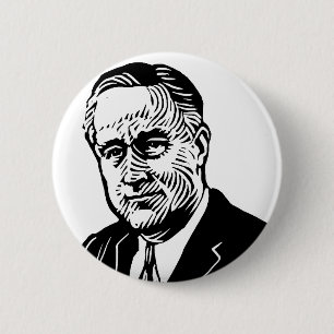 Bóton Redondo 5.08cm Botão de Franklin Delano Roosevelt