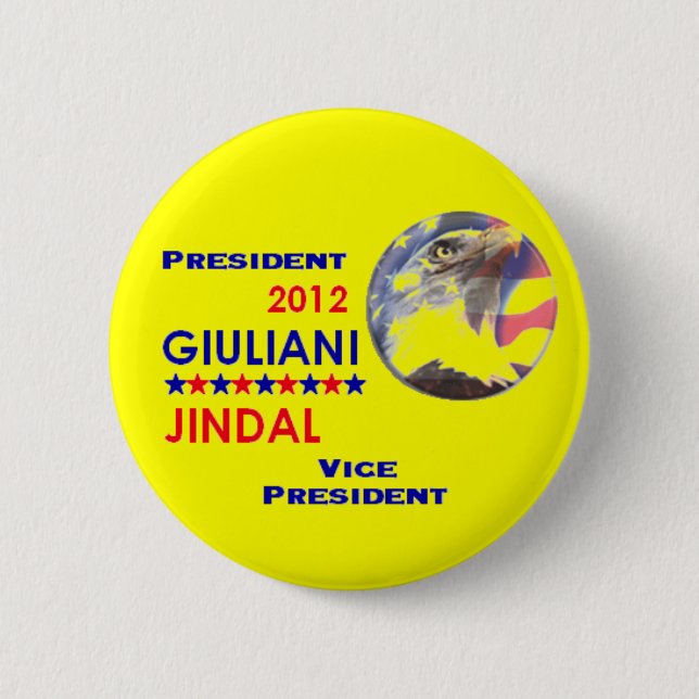 Bóton Redondo 5.08cm Botão de GIULIANI JINDAL 2012 (Frente)