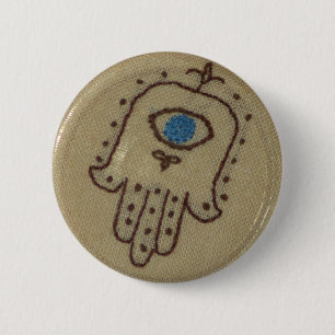 Bóton Redondo 5.08cm Botão de Hamsa