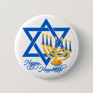 Bóton Redondo 5.08cm Botão de Hanukkah