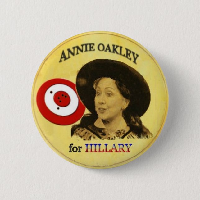 Bóton Redondo 5.08cm Botão de Hillary Annie Oakley (Frente)