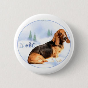 Bóton Redondo 5.08cm Botão de Hound Noel Basset