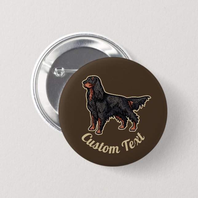 Bóton Redondo 5.08cm Botão de Ilustração do Gordon Setter (Frente & Verso)