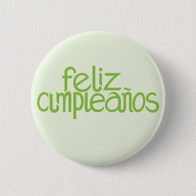 Bóton Redondo 5.08cm Botão de limão Feliz Cumpleaños (Frente)