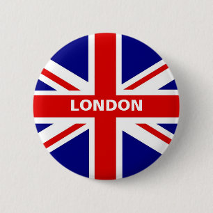 Bóton Redondo 5.08cm Botão de Londres Union Jack