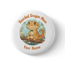Botão de Mãe de Dragão Barbudo Personalizado