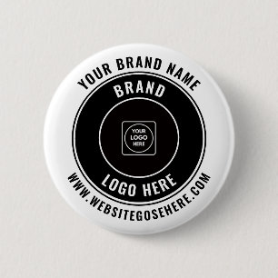 Bóton Redondo 5.08cm Botão de Marca Personalizada de Logotipo e Site da