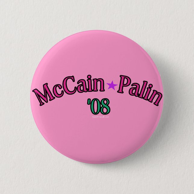 Bóton Redondo 5.08cm Botão de McCain Palin '08 (Frente)