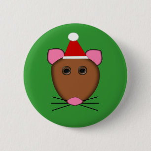 Bóton Redondo 5.08cm Botão de Mouse Feliz de Natal