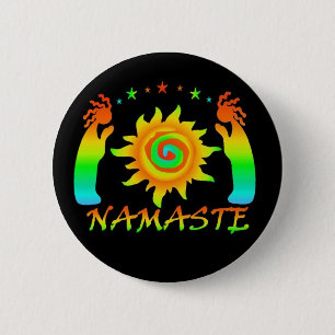 Bóton Redondo 5.08cm Botão de Namaste