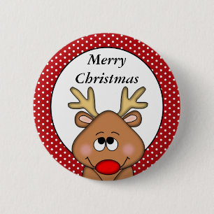 Bóton Redondo 5.08cm Botão de Natal da Reindeer Personalizada