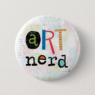 Bóton Redondo 5.08cm Botão de Nerd de Arte