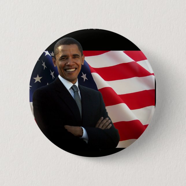 Bóton Redondo 5.08cm Botão de Obama (Frente)