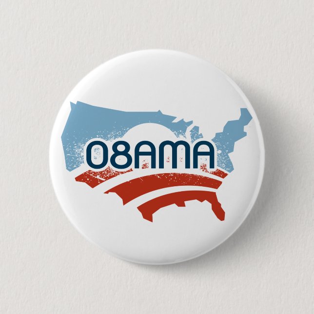 Bóton Redondo 5.08cm Botão de Obama 08AMA (Frente)