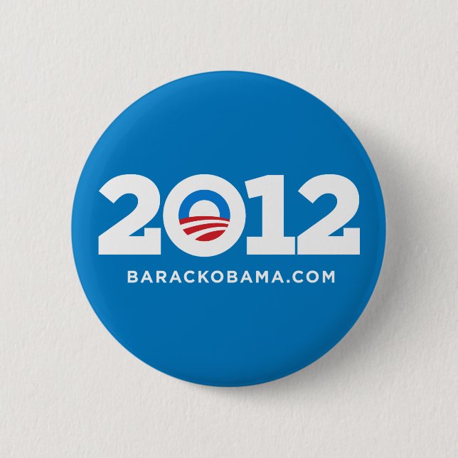 Bóton Redondo 5.08cm Botão de Obama 2012 (Frente)