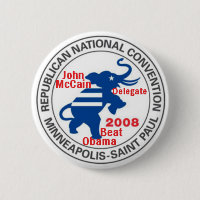 Botão de OBAMA da convenção de McCAIN anti