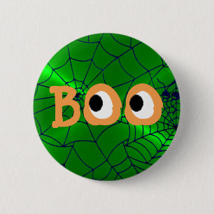 Bóton Redondo 5.08cm Botão de Orelos do Dia das Bruxas Laranja e Verde