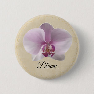 Bóton Redondo 5.08cm Botão de Orquídea Roxa