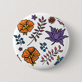 Bóton Redondo 5.08cm Botão de Padrão Floral
