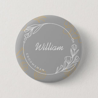 Bóton Redondo 5.08cm Botão de Padrinho de casamento Simples Personaliza