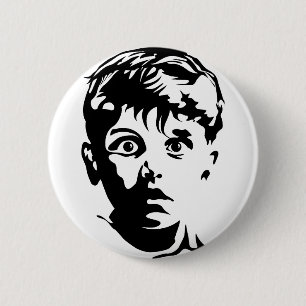 Bóton Redondo 5.08cm Botão de Pin de Menino Surpreso Arte Gráfica Estên