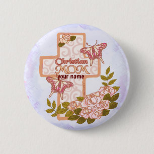 Bóton Redondo 5.08cm Botão de pin personalizado da mãe cristã