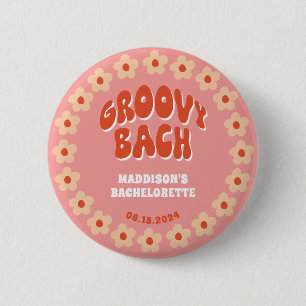 Bóton Redondo 5.08cm Botão de pino do Groovy Bach - Favor da Bacheloret