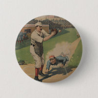Botão de Poster da Vintage Baseball
