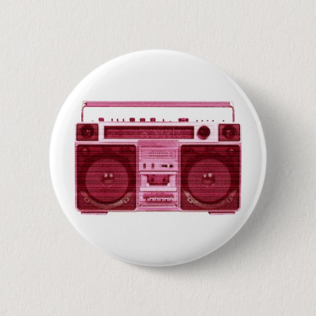 Bóton Redondo 5.08cm botão de rádio retro (Frente)