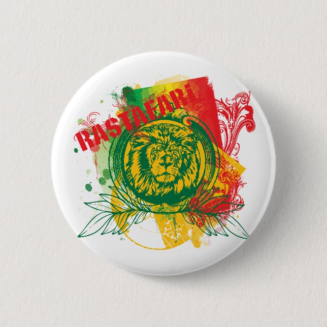 Bóton Redondo 5.08cm Botão de Rastafari (Frente)