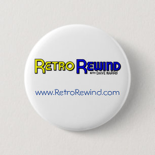 Bóton Redondo 5.08cm Botão de rebobinação retro