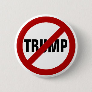 Bóton Redondo 5.08cm Botão de Reverso com Anti-Donald Trump Pare Donald