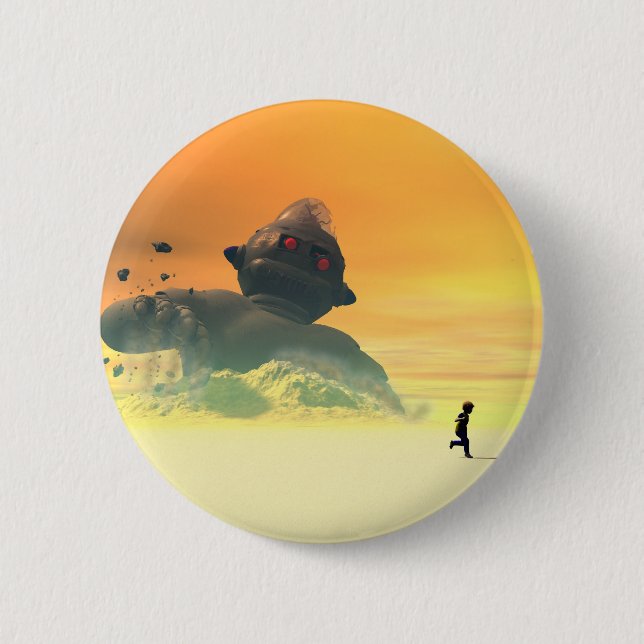 Bóton Redondo 5.08cm Botão de Revival do Robô Derelict (Frente)