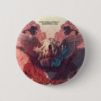 Bóton Redondo 5.08cm Botão de riso do crânio