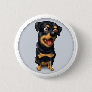 Bóton Redondo 5.08cm Botão de Rottweiler