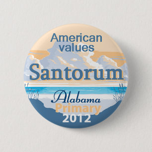 Bóton Redondo 5.08cm Botão de Santorum ALABAMA