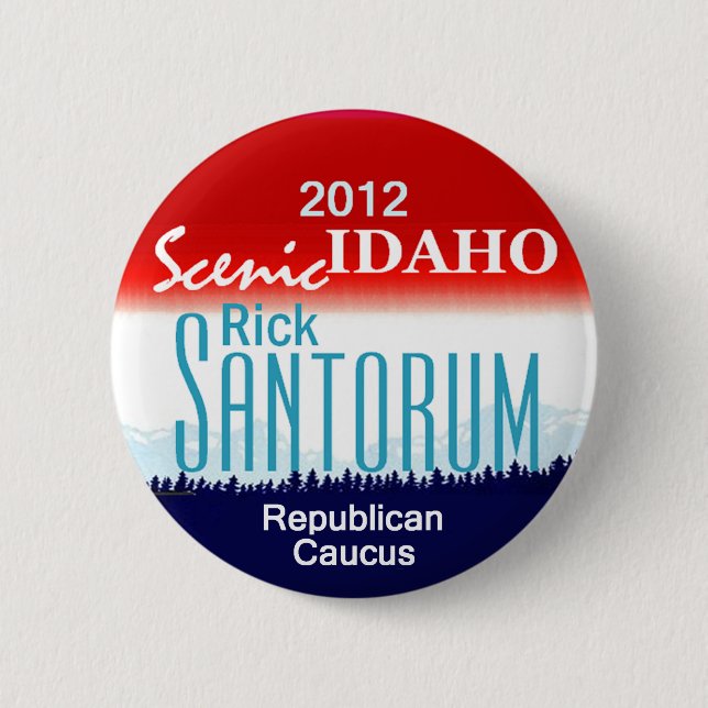 Bóton Redondo 5.08cm Botão de Santorum IDAHO (Frente)