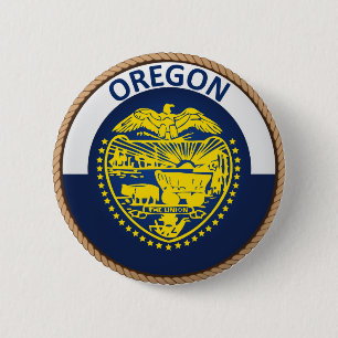 Bóton Redondo 5.08cm Botão de selo do Estado de Oregon Flag