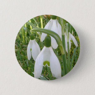 Bóton Redondo 5.08cm Botão de Snowdrops