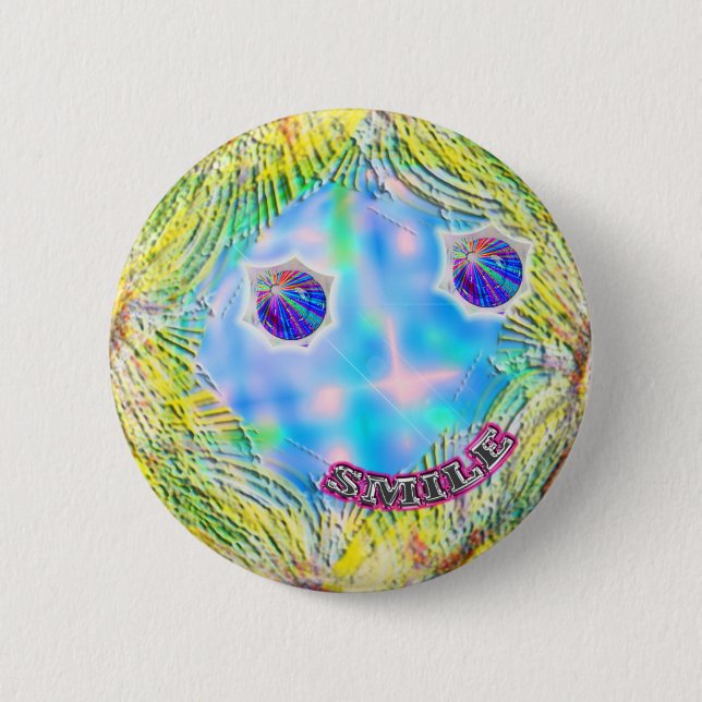 Bóton Redondo 5.08cm botão de sorriso da cara (Frente)