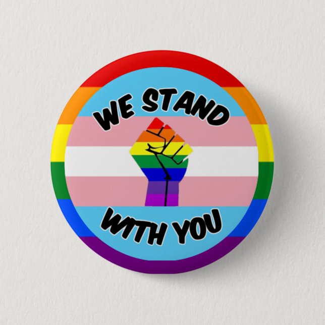 Bóton Redondo 5.08cm Botão de suporte transgênero (Frente)