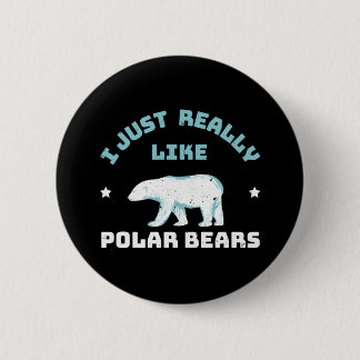 Bóton Redondo 5.08cm Botão de Urso Polar