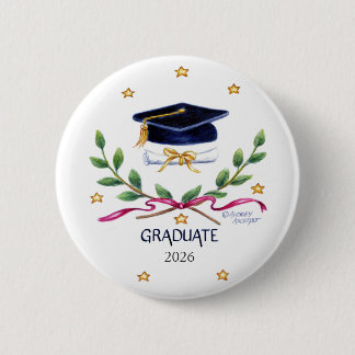 Bóton Redondo 5.08cm Botão de Vitória de Graduação Turma de 2026